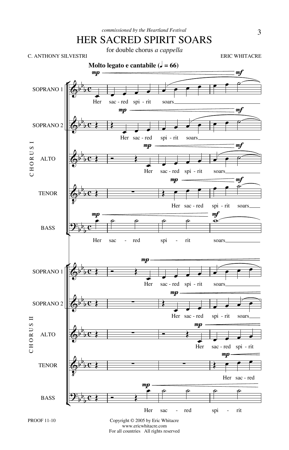 Eric Whitacre Her Sacred Spirit Soars sheet music notes and chords arranged for SSATB Double Choir