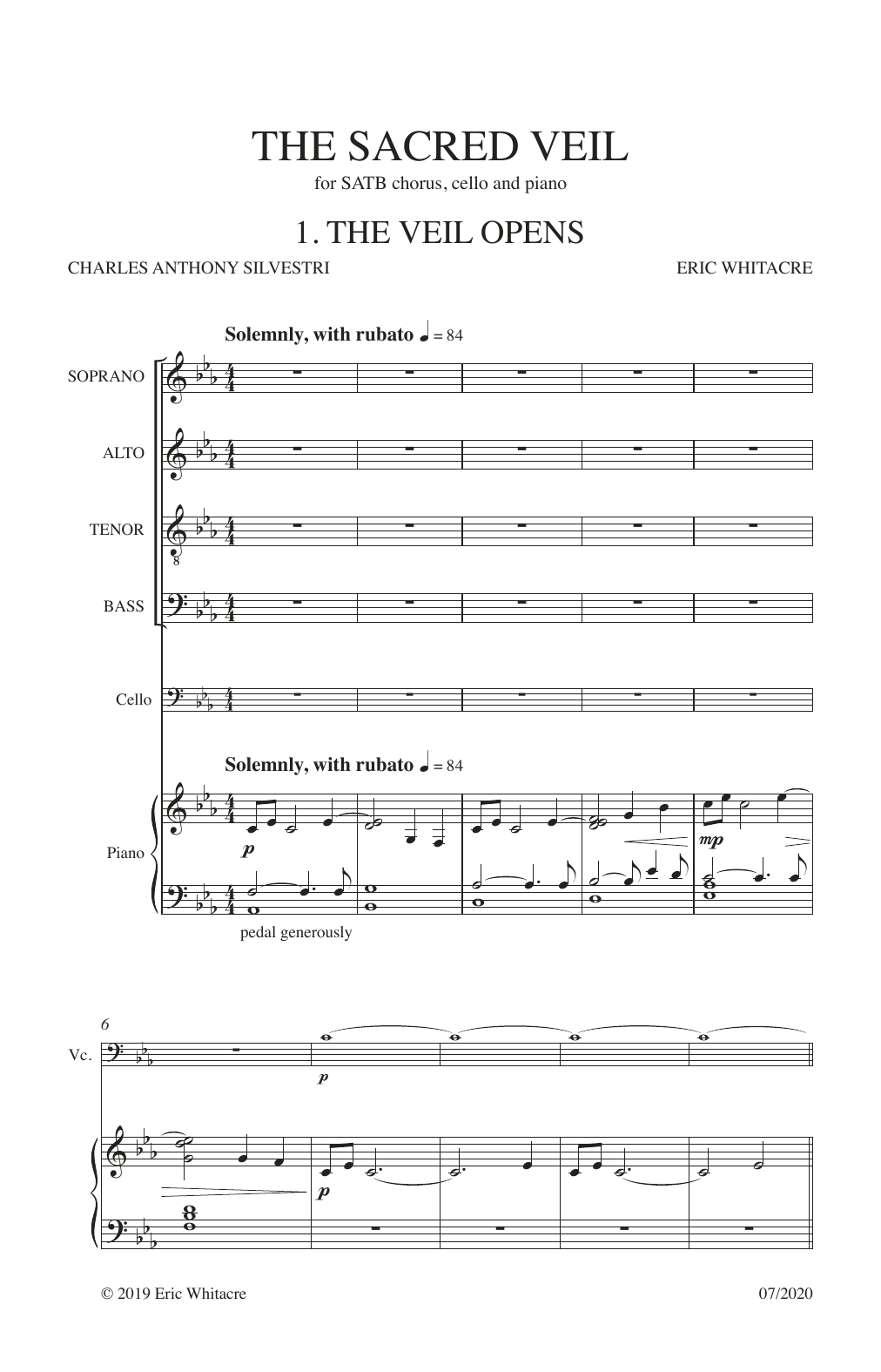 Eric Whitacre The Sacred Veil (Collection) sheet music notes and chords arranged for SATB Choir