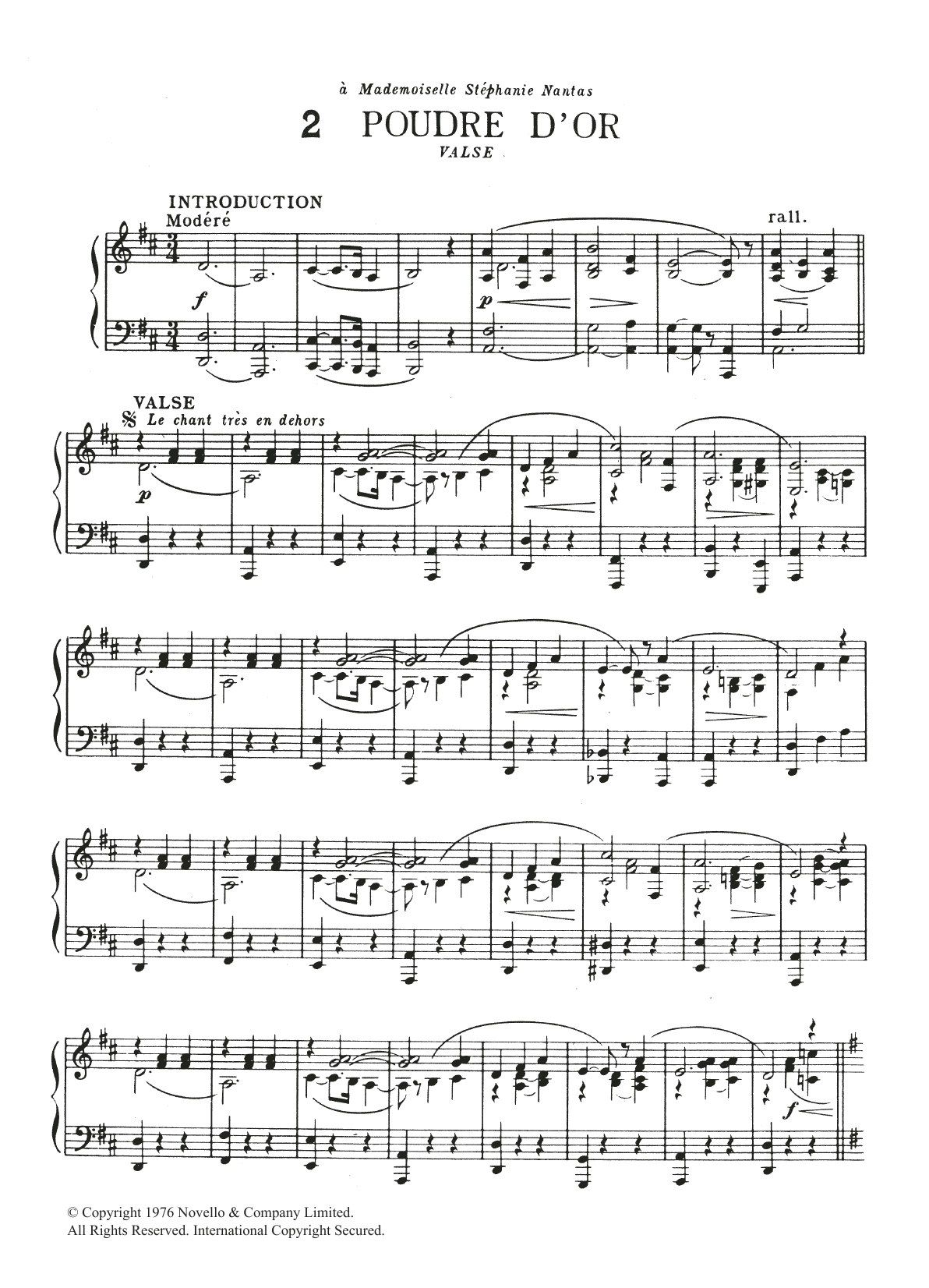 Erik Satie Poudre d'Or sheet music notes and chords arranged for Piano Solo