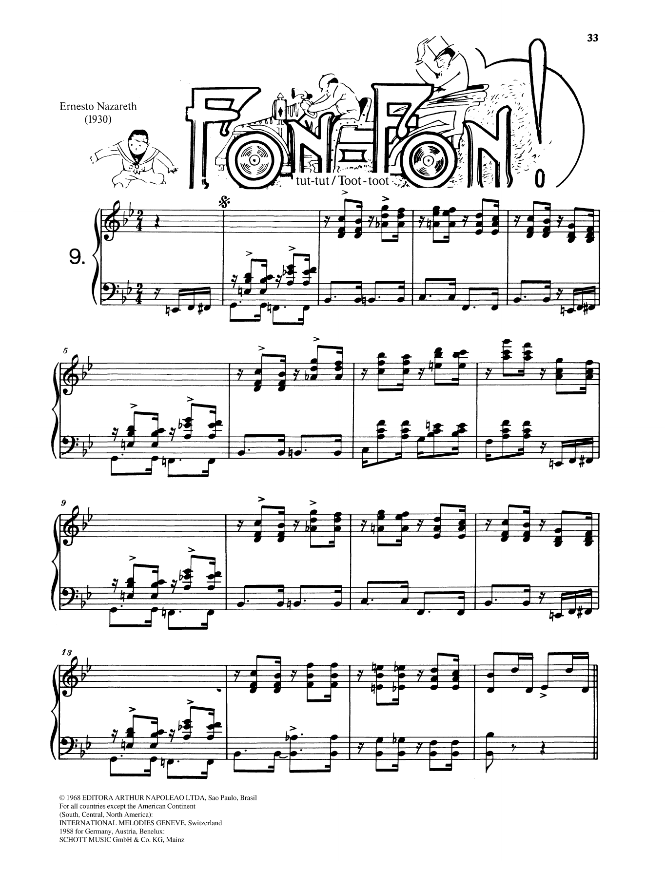 Ernesto Nazareth Fon-Fon sheet music notes and chords arranged for Piano Solo