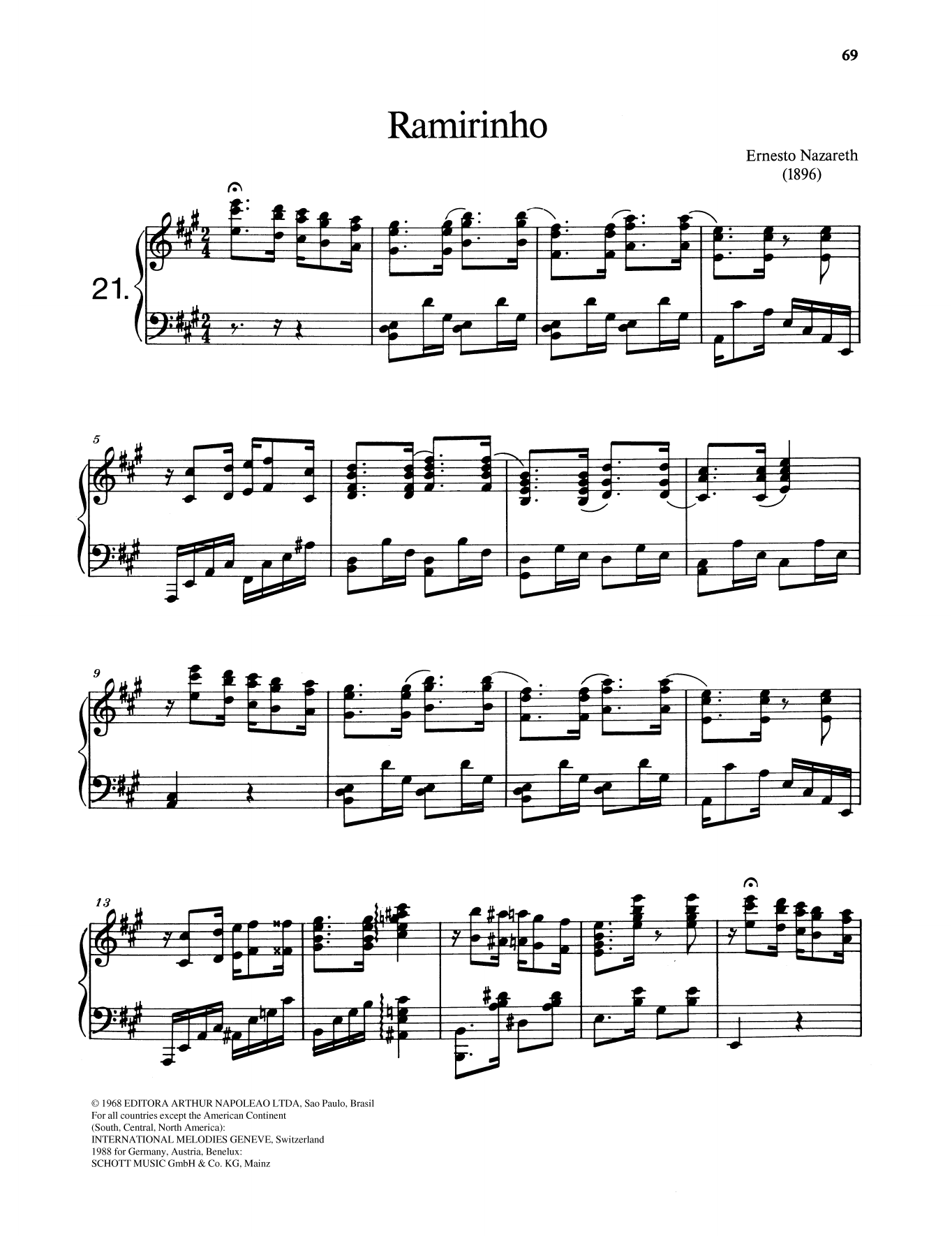 Ernesto Nazareth Ramirinho sheet music notes and chords arranged for Piano Solo