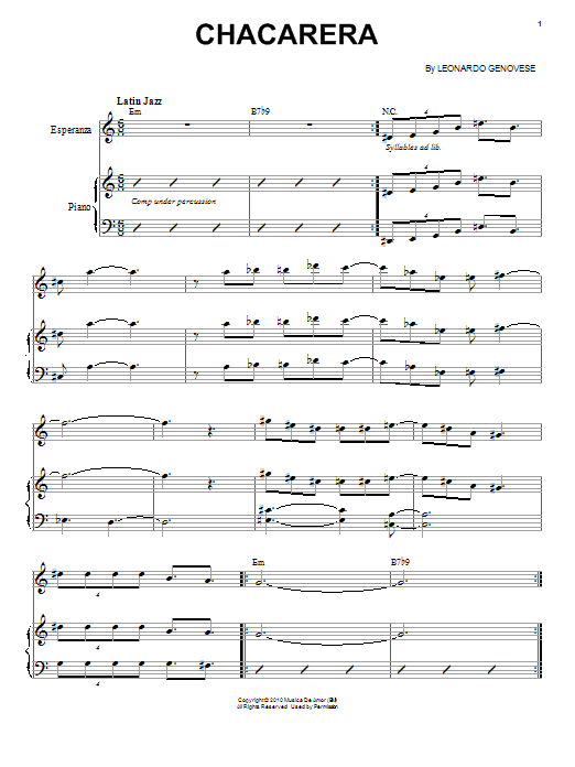Esperanza Spalding Chacarera sheet music notes and chords arranged for Real Book – Melody & Chords