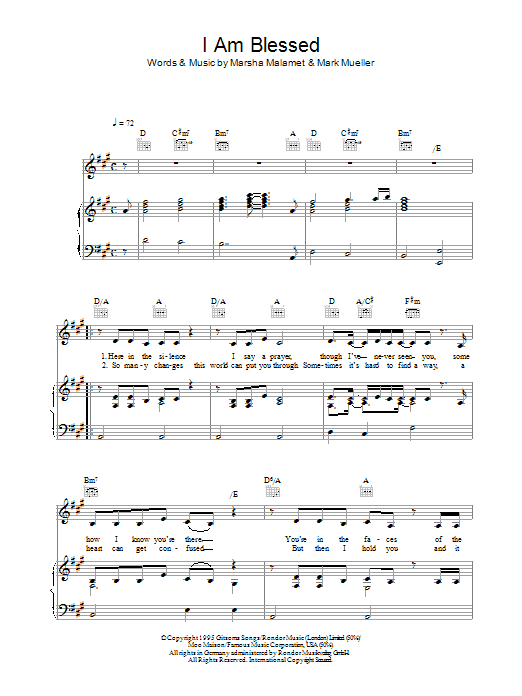 Eternal I Am Blessed sheet music notes and chords arranged for Piano, Vocal & Guitar Chords