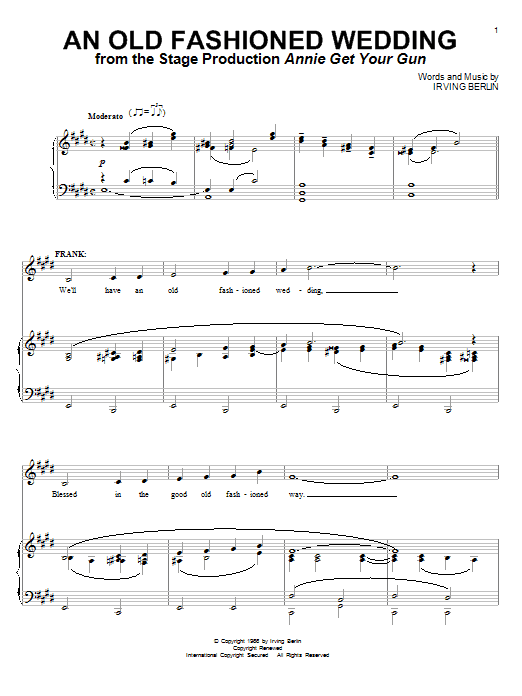 Ethel Merman An Old Fashioned Wedding sheet music notes and chords arranged for Piano & Vocal