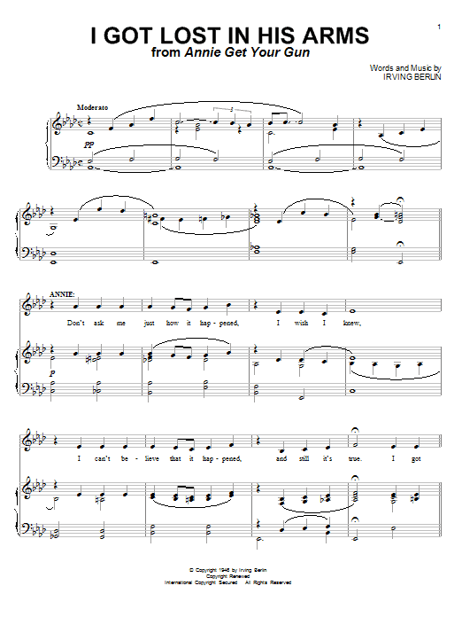 Ethel Merman I Got Lost In His Arms sheet music notes and chords arranged for Piano & Vocal