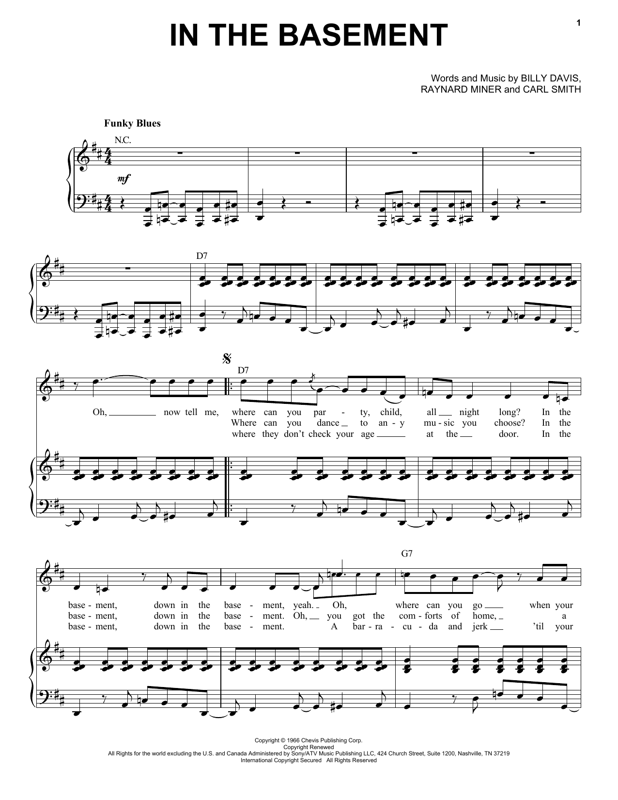 Etta James In The Basement sheet music notes and chords arranged for Piano & Vocal
