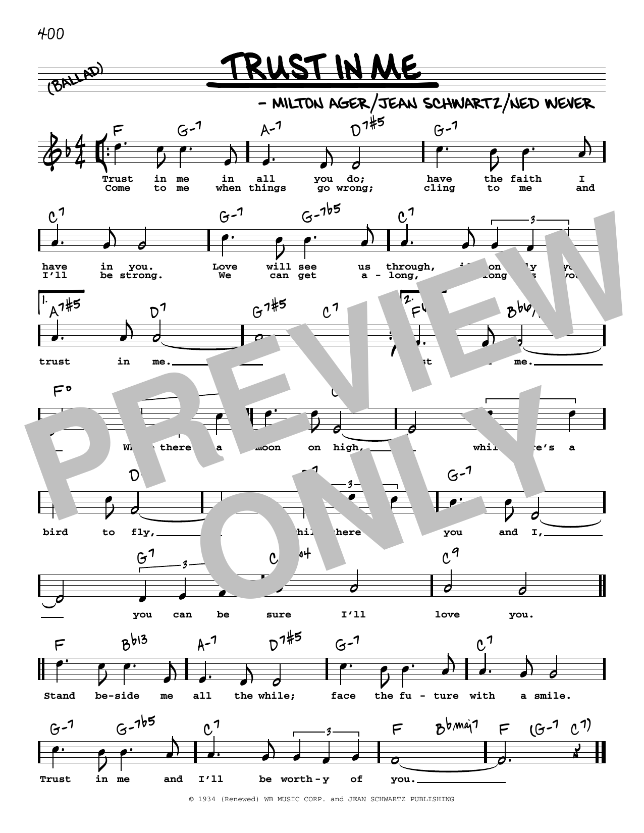 Etta James Trust In Me (High Voice) sheet music notes and chords arranged for Real Book – Melody, Lyrics & Chords