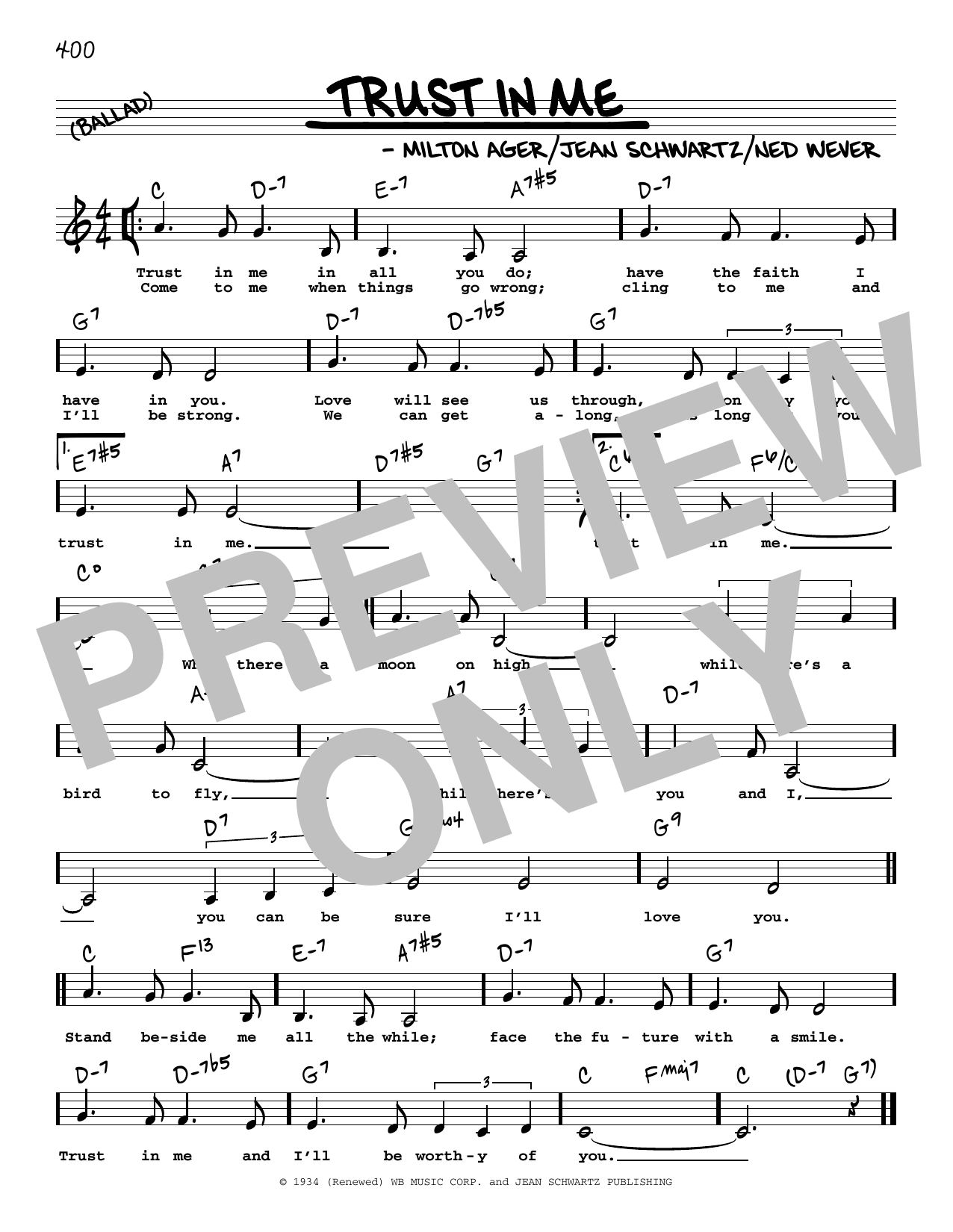 Etta James Trust In Me (Low Voice) sheet music notes and chords arranged for Real Book – Melody, Lyrics & Chords