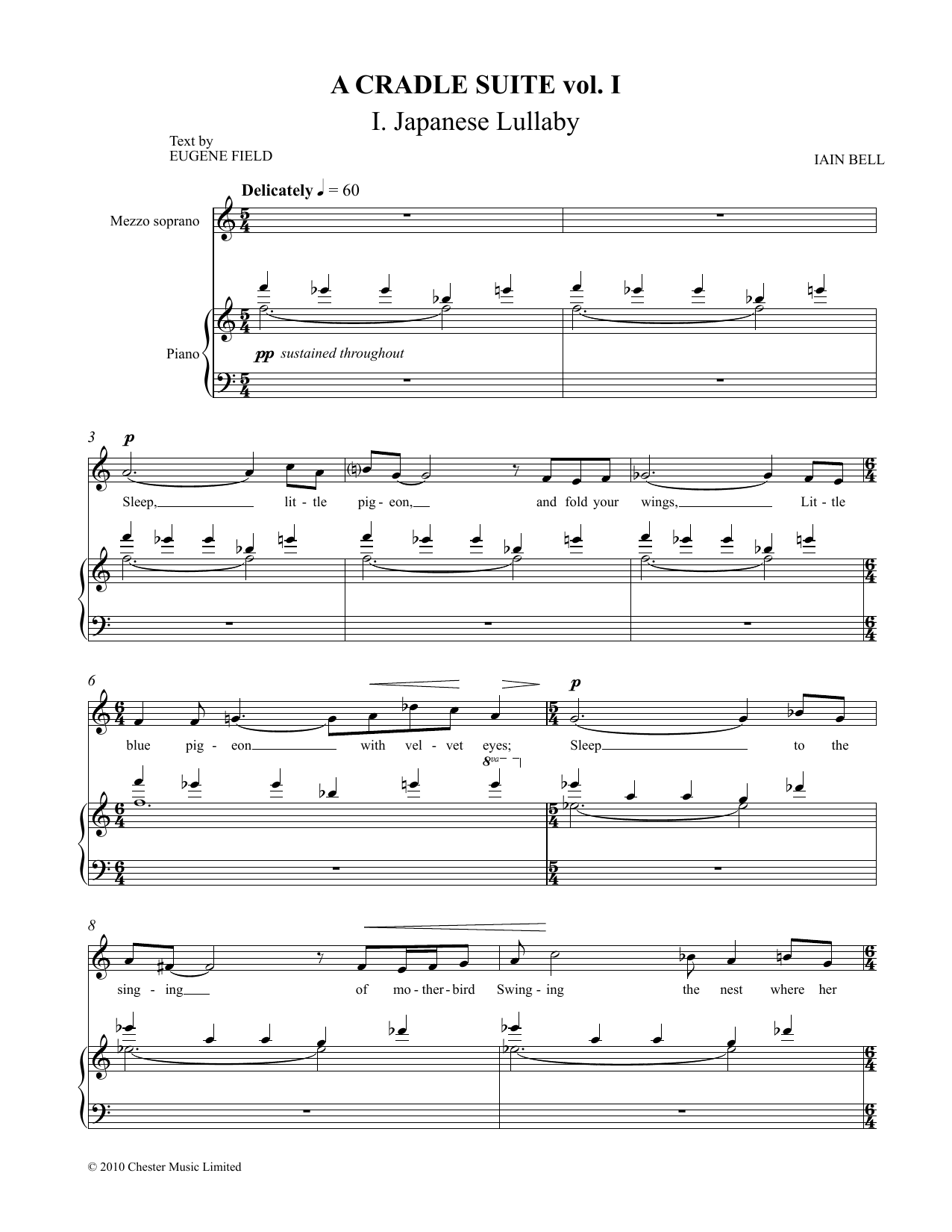 Eugene Field A Cradle Suite Vol. 1 sheet music notes and chords arranged for Piano & Vocal