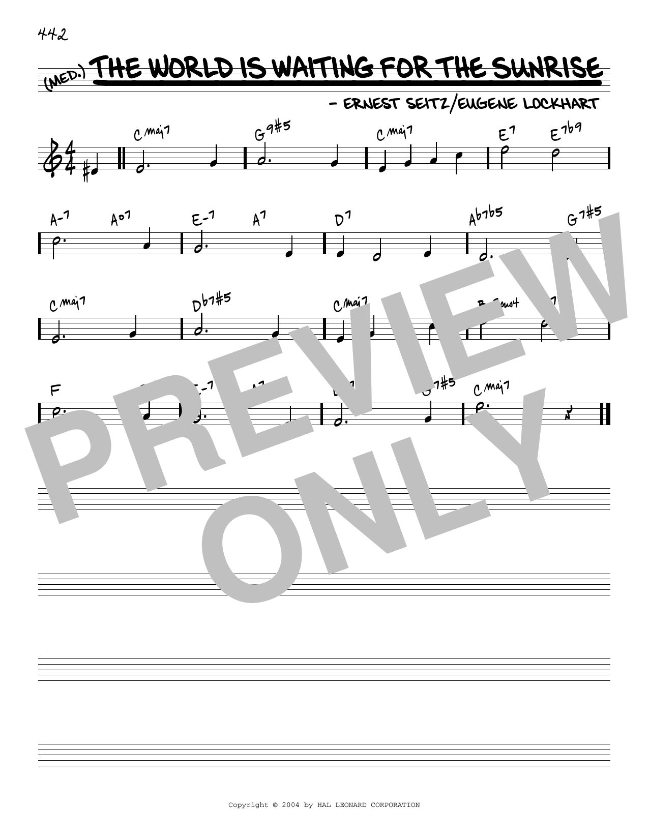 Eugene Lockhart The World Is Waiting For The Sunrise [Reharmonized version] (arr. Jack Grassel) sheet music notes and chords arranged for Real Book – Melody & Chords