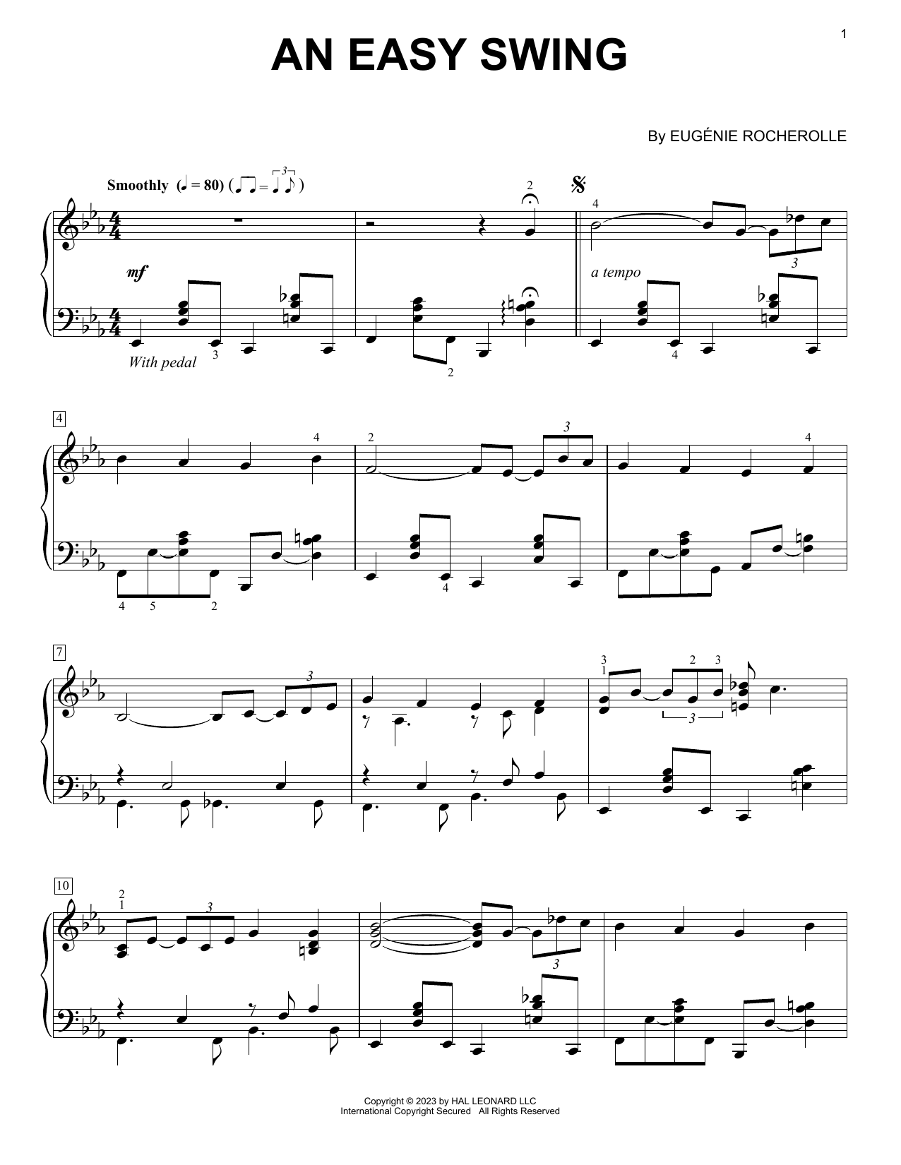 Eugénie Rocherolle An Easy Swing sheet music notes and chords arranged for Piano Solo