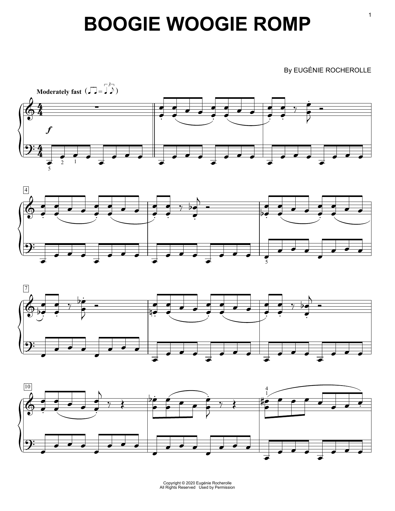 Eugénie Rocherolle Boogie Woogie Romp [Boogie-woogie version] sheet music notes and chords arranged for Piano Solo