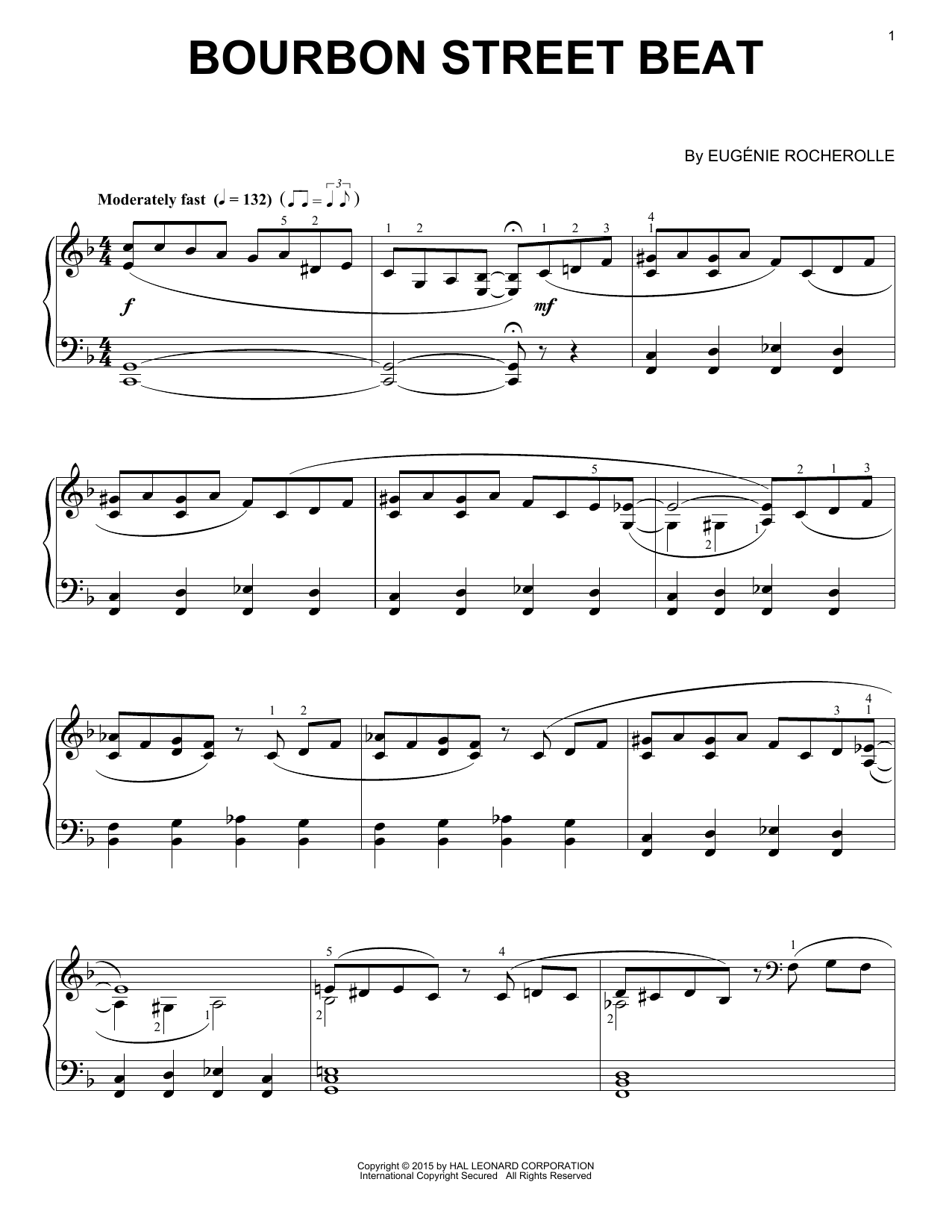 Eugénie Rocherolle Bourbon Street Beat sheet music notes and chords arranged for Piano Solo