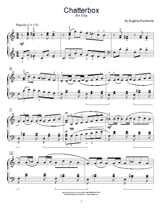 Eugénie Rocherolle Chatterbox sheet music notes and chords arranged for Educational Piano