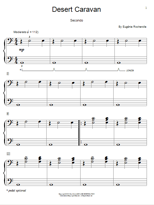 Eugénie Rocherolle Desert Caravan sheet music notes and chords arranged for Piano Duet
