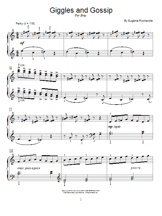 Eugénie Rocherolle Giggles And Gossip sheet music notes and chords arranged for Educational Piano