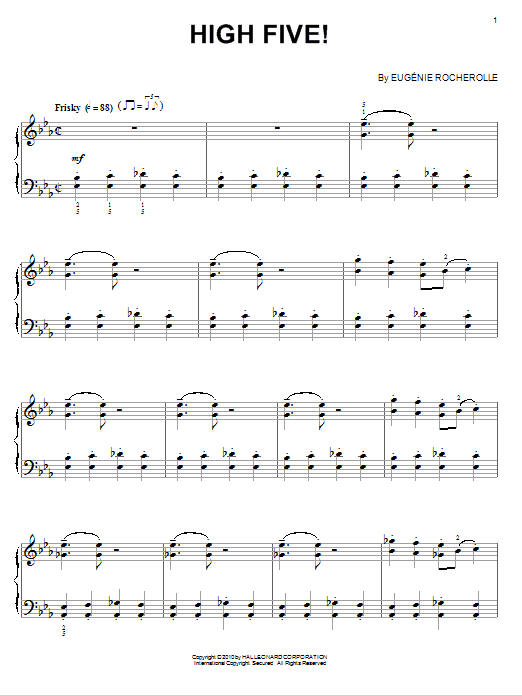 Eugénie Rocherolle High Five! sheet music notes and chords arranged for Piano Solo