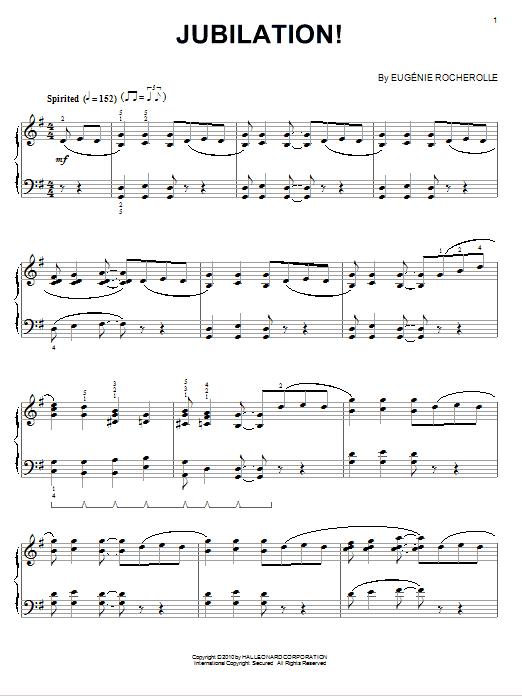 Eugénie Rocherolle Jubilation! sheet music notes and chords arranged for Piano Solo