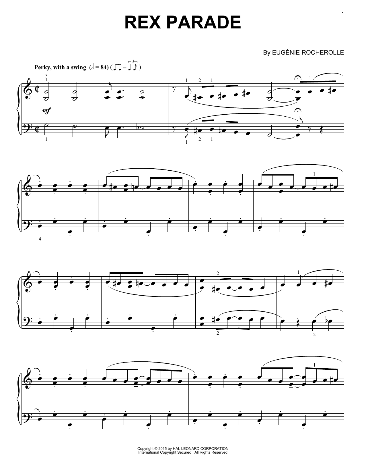 Eugénie Rocherolle Rex Parade sheet music notes and chords arranged for Piano Solo