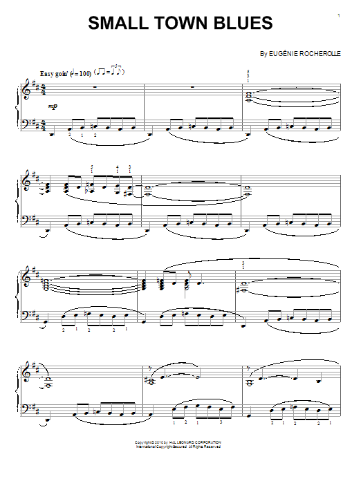 Eugénie Rocherolle Small Town Blues sheet music notes and chords arranged for Piano Solo