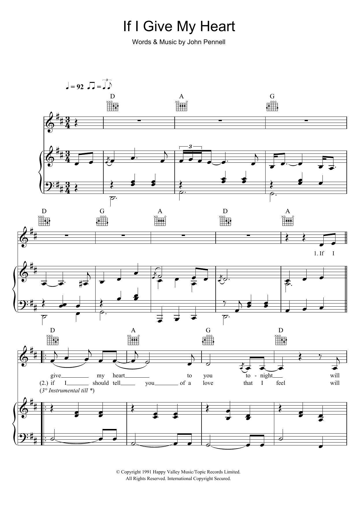 Eva Cassidy If I Give My Heart sheet music notes and chords arranged for Piano, Vocal & Guitar Chords