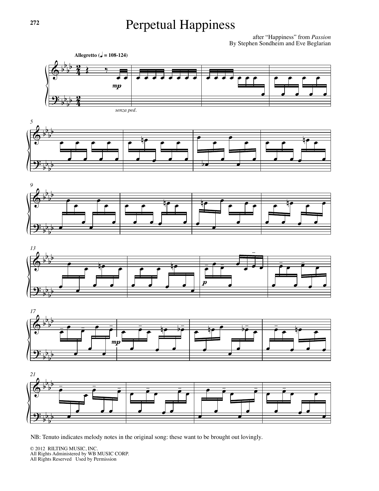 Eve Beglarian Perpetual Happiness sheet music notes and chords arranged for Piano Solo