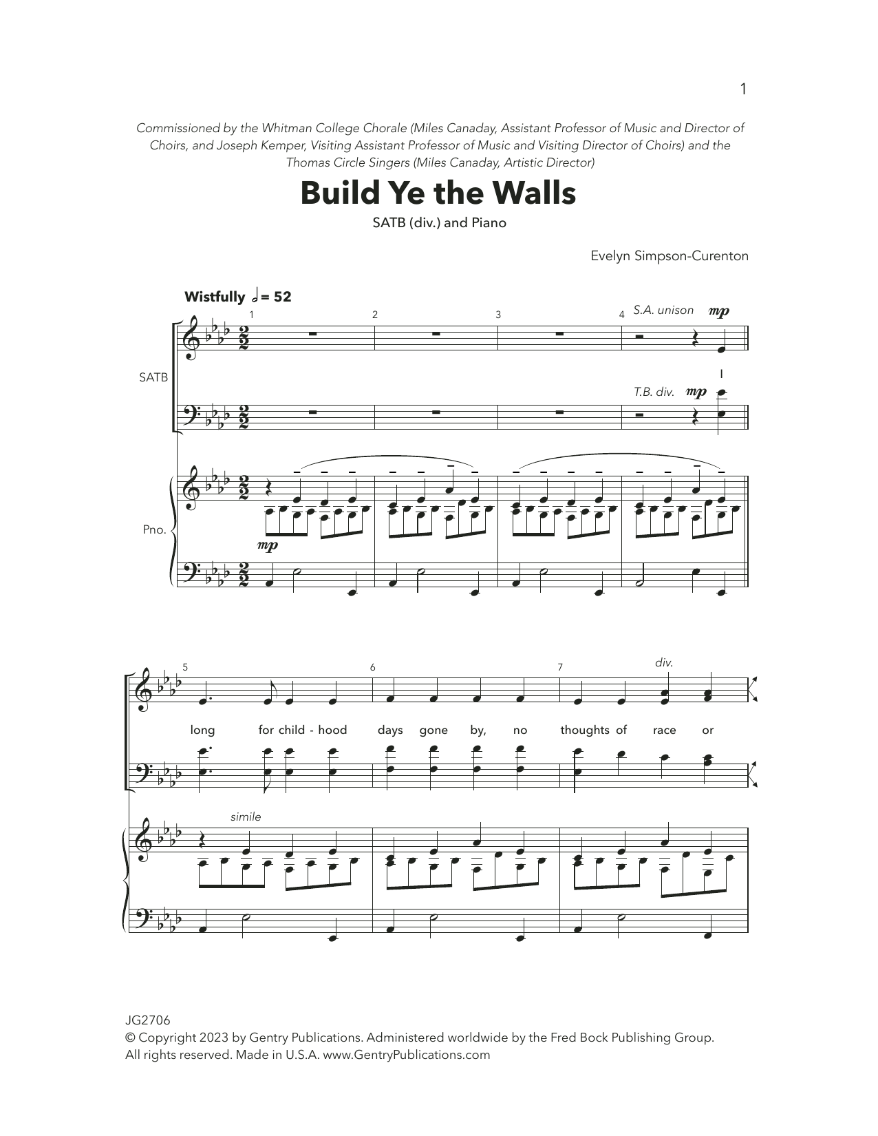 Evelyn Simpson-Curenton Build Ye The Walls sheet music notes and chords arranged for Choir