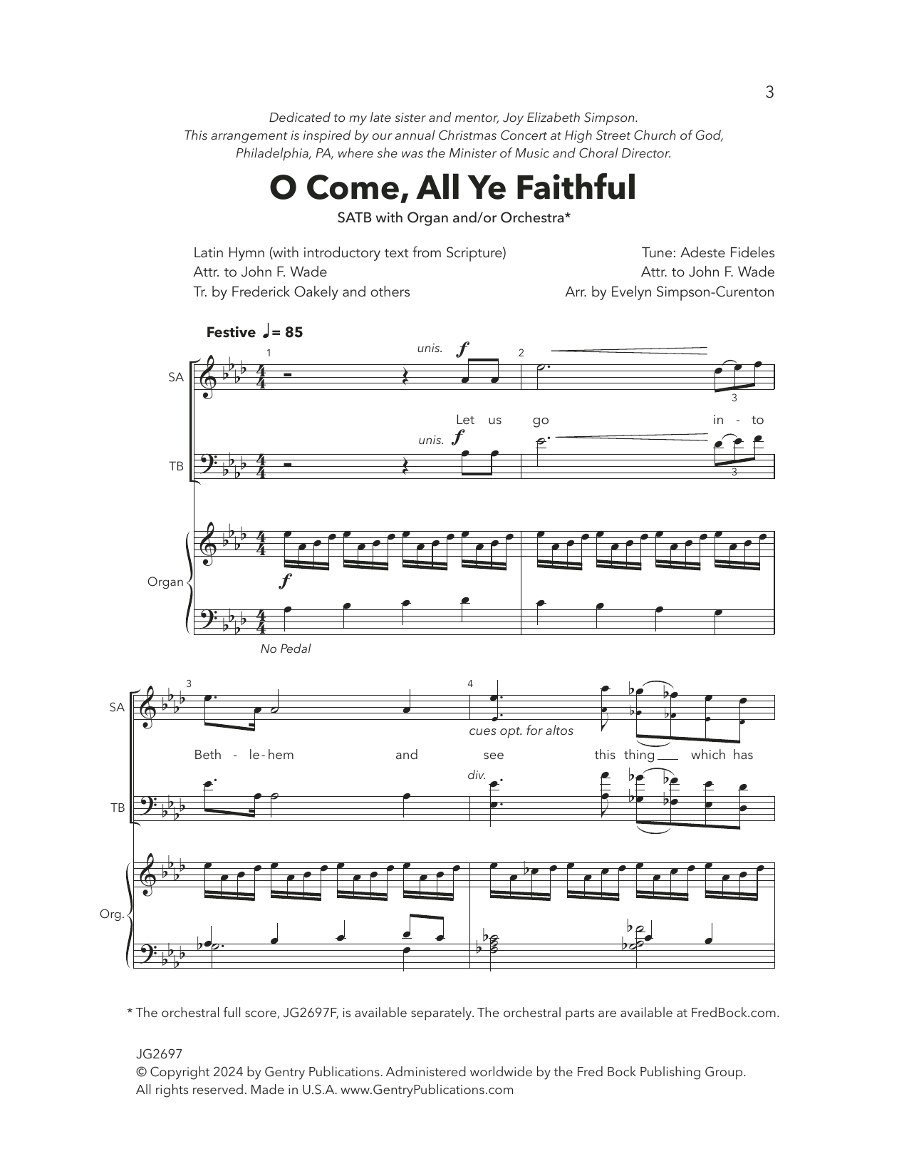 Evelyn Simpson-Curenton O Come All Ye Faithful sheet music notes and chords arranged for SATB Choir