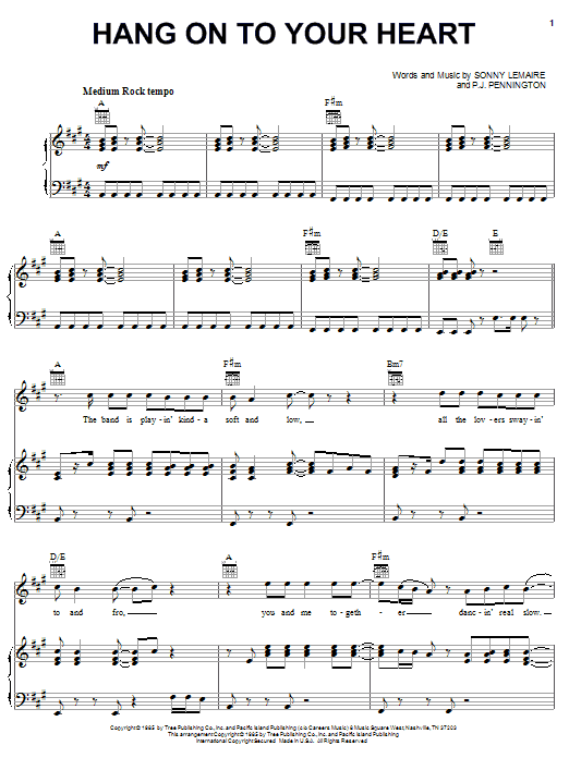 Exile Hang On To Your Heart sheet music notes and chords arranged for Piano, Vocal & Guitar Chords (Right-Hand Melody)