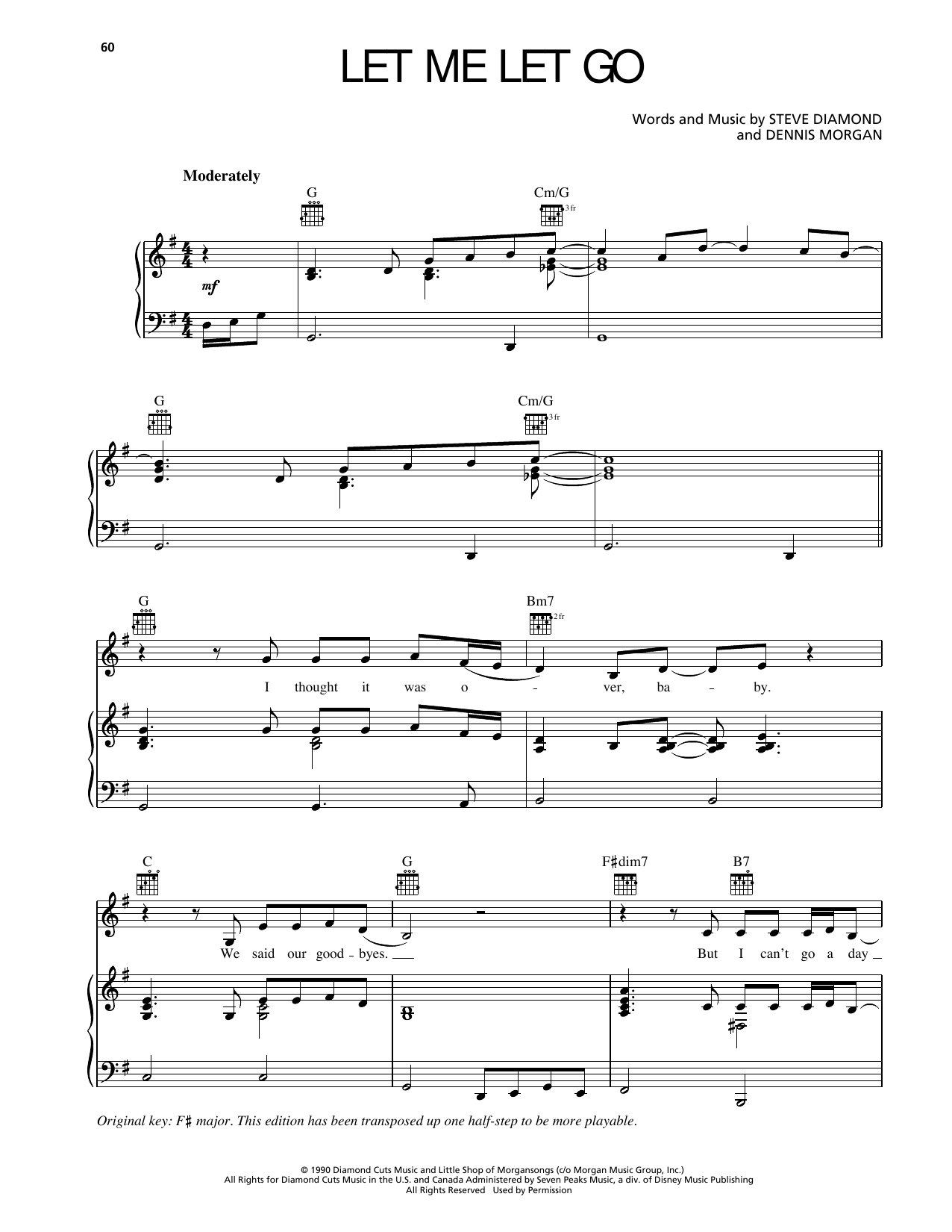 Faith Hill Let Me Let Go sheet music notes and chords arranged for Piano, Vocal & Guitar Chords (Right-Hand Melody)
