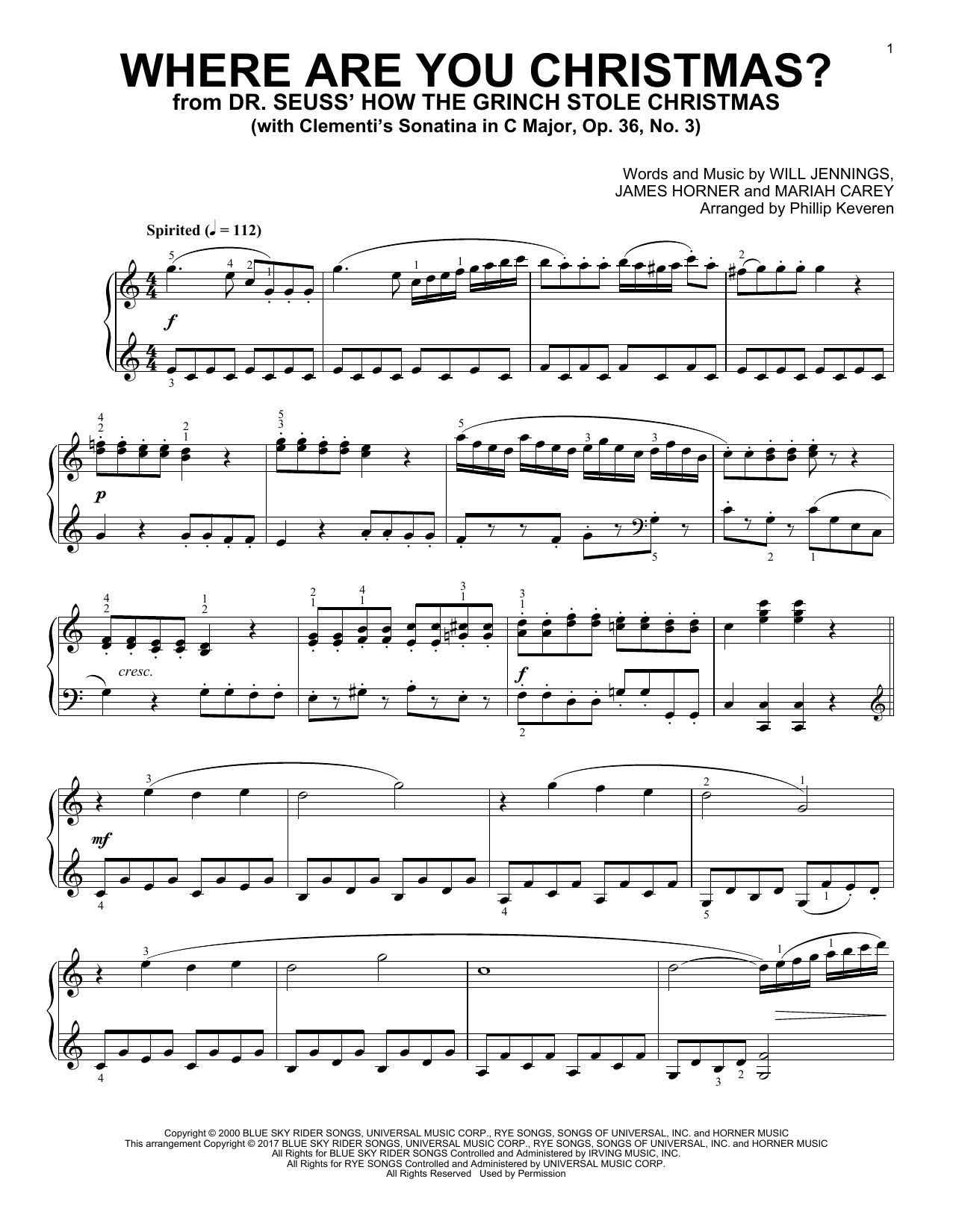 Faith Hill Where Are You Christmas? [Classical version] (arr. Phillip Keveren) sheet music notes and chords arranged for Piano Solo