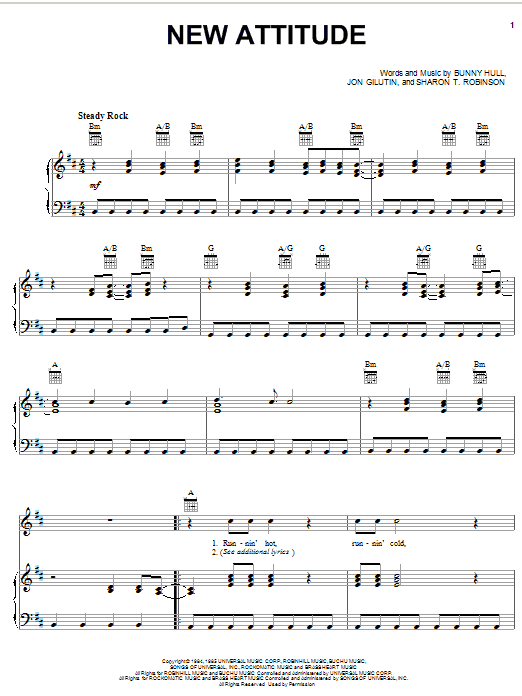 Patti LaBelle New Attitude sheet music notes and chords arranged for Piano, Vocal & Guitar Chords (Right-Hand Melody)