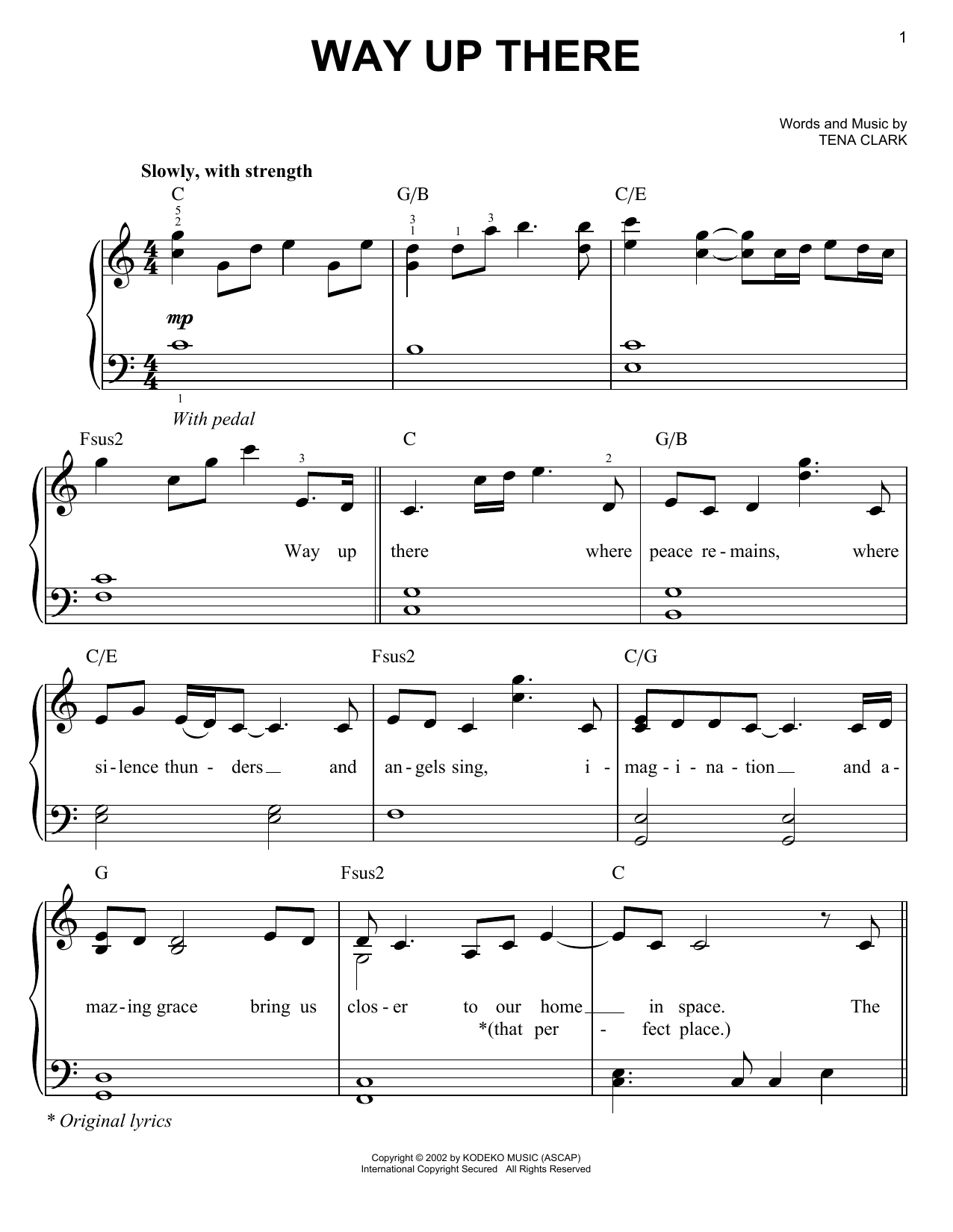 Patti LaBelle Way Up There sheet music notes and chords arranged for Easy Piano