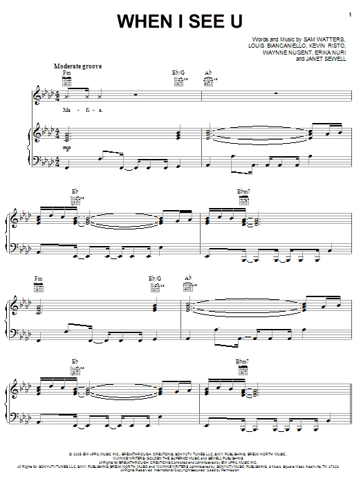 Fantasia When I See U sheet music notes and chords arranged for Piano, Vocal & Guitar Chords (Right-Hand Melody)