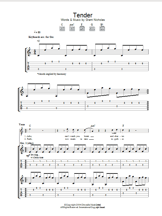 Feeder Tender sheet music notes and chords arranged for Guitar Tab