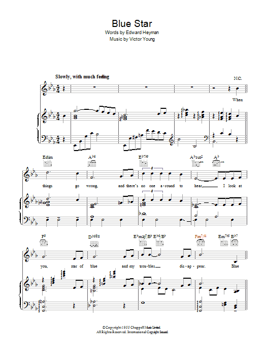 Felicia Sanders Blue Star (The Medic Theme) sheet music notes and chords arranged for Piano, Vocal & Guitar Chords