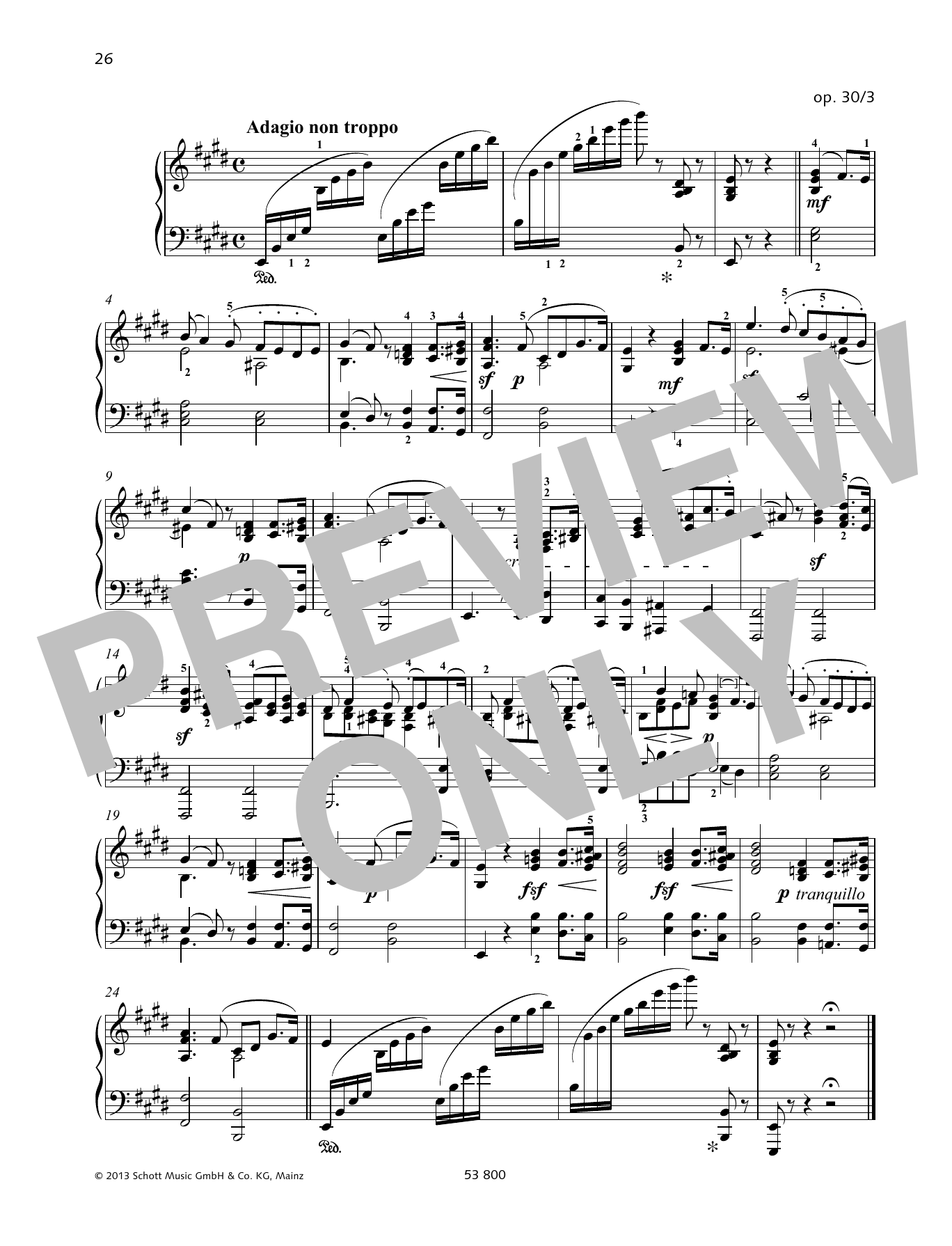 Felix Mendelssohn Bartholdy Adagio non troppo sheet music notes and chords arranged for Piano Solo
