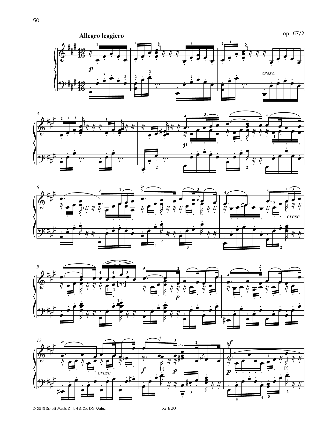 Felix Mendelssohn Bartholdy Allegro leggiero sheet music notes and chords arranged for Piano Solo