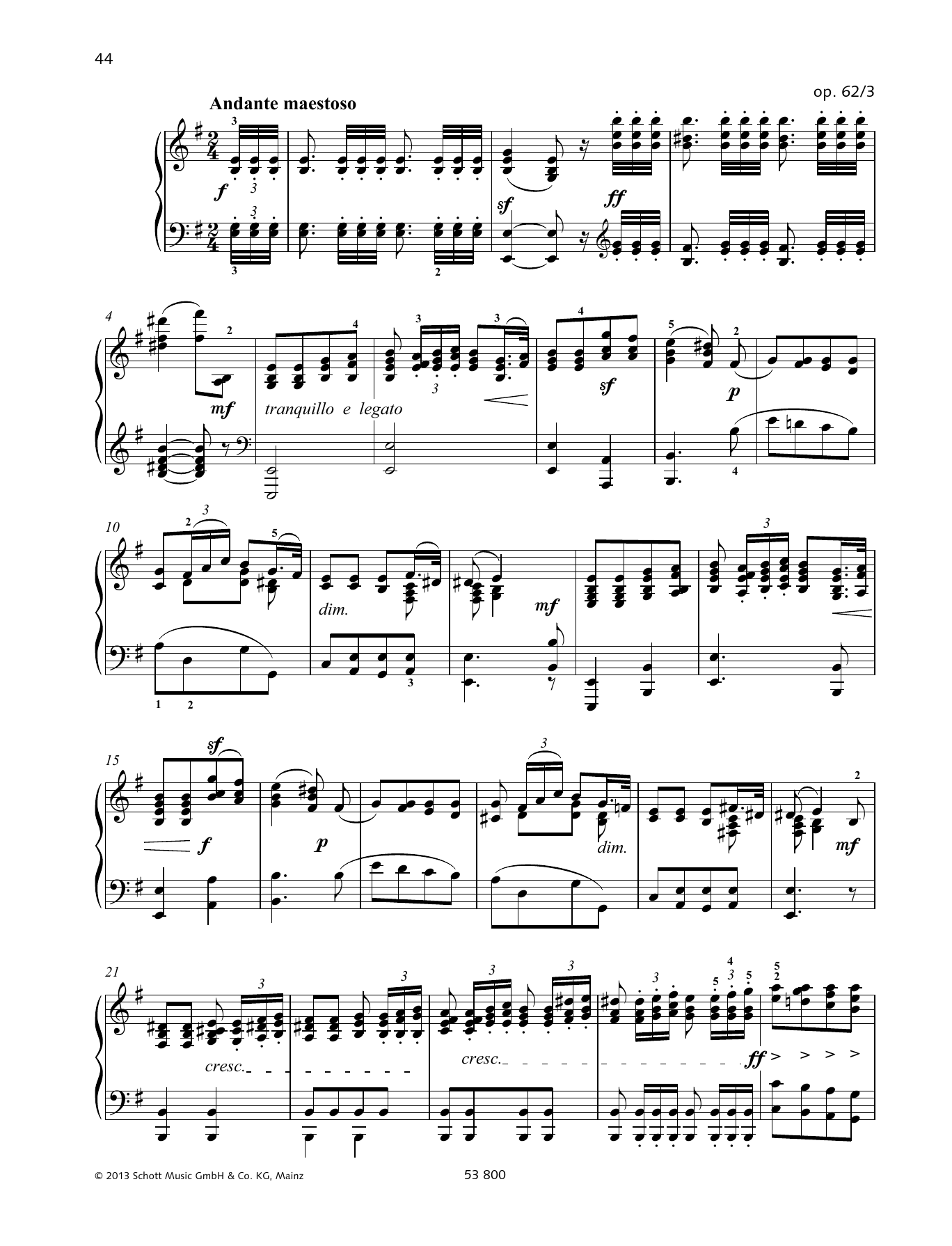 Felix Mendelssohn Bartholdy Andante maestoso sheet music notes and chords arranged for Piano Solo