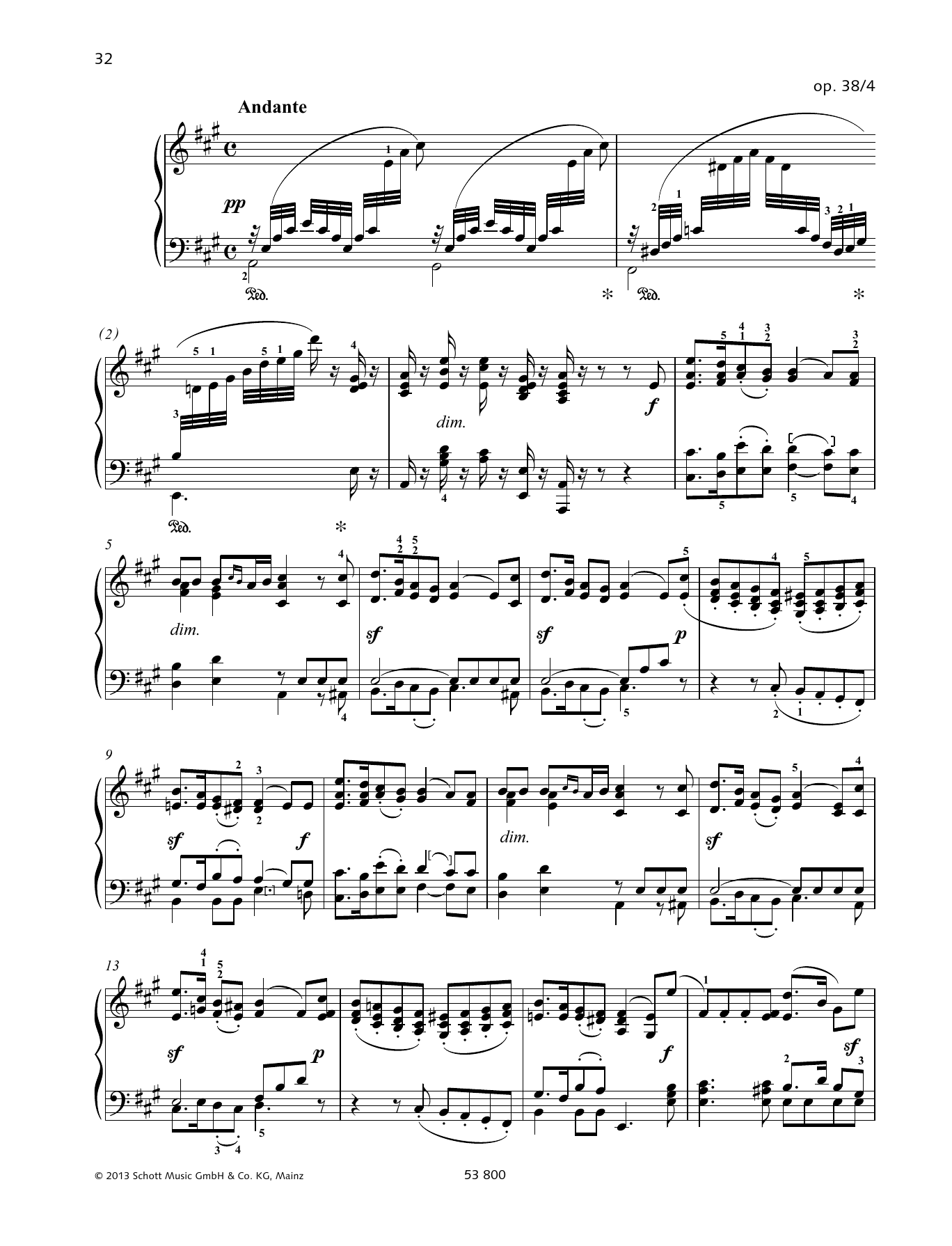 Felix Mendelssohn Bartholdy Andante sheet music notes and chords arranged for Piano Solo