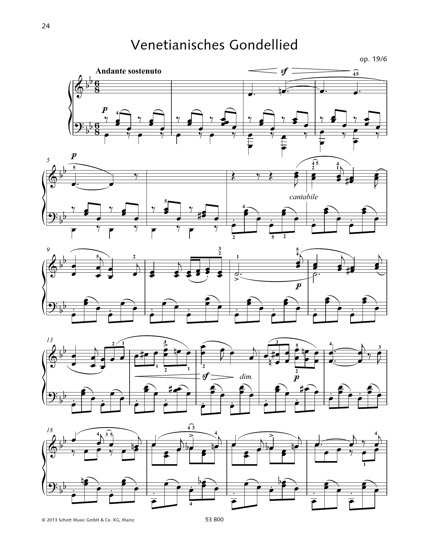 Felix Mendelssohn Bartholdy Andante Sostenuto sheet music notes and chords arranged for Piano Solo