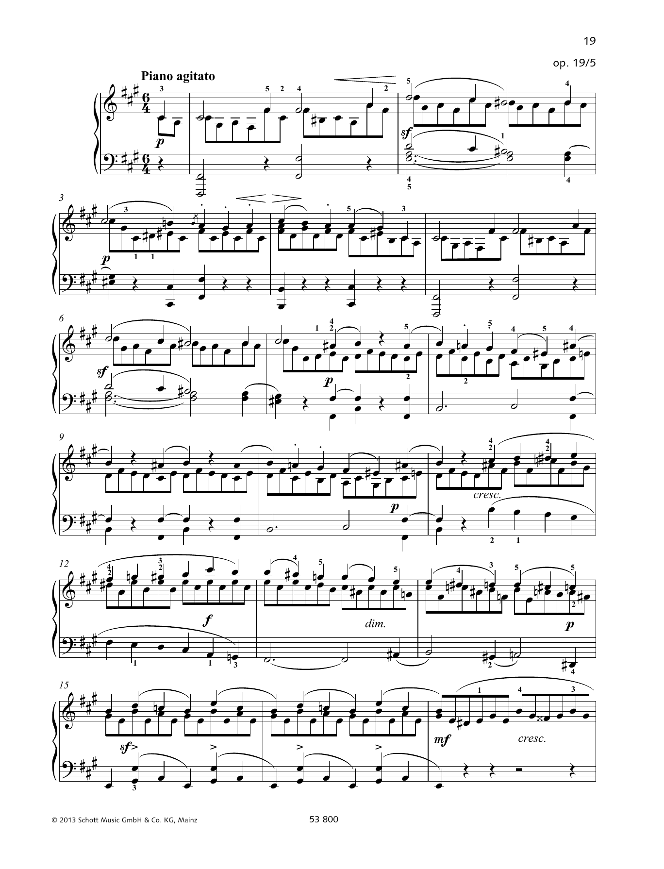 Felix Mendelssohn Bartholdy Piano agitato sheet music notes and chords arranged for Piano Solo