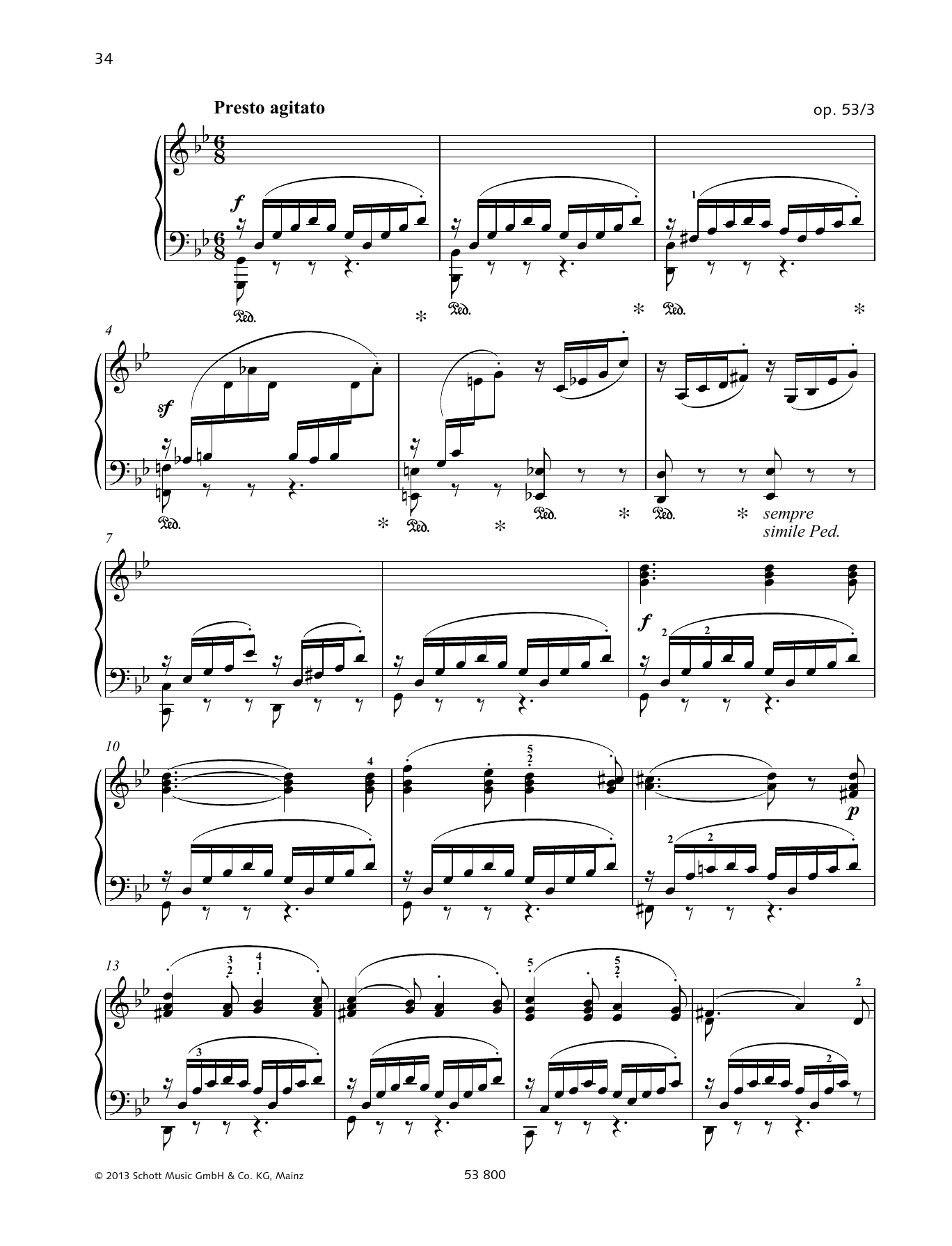 Felix Mendelssohn Bartholdy Presto Agitato sheet music notes and chords arranged for Piano Solo