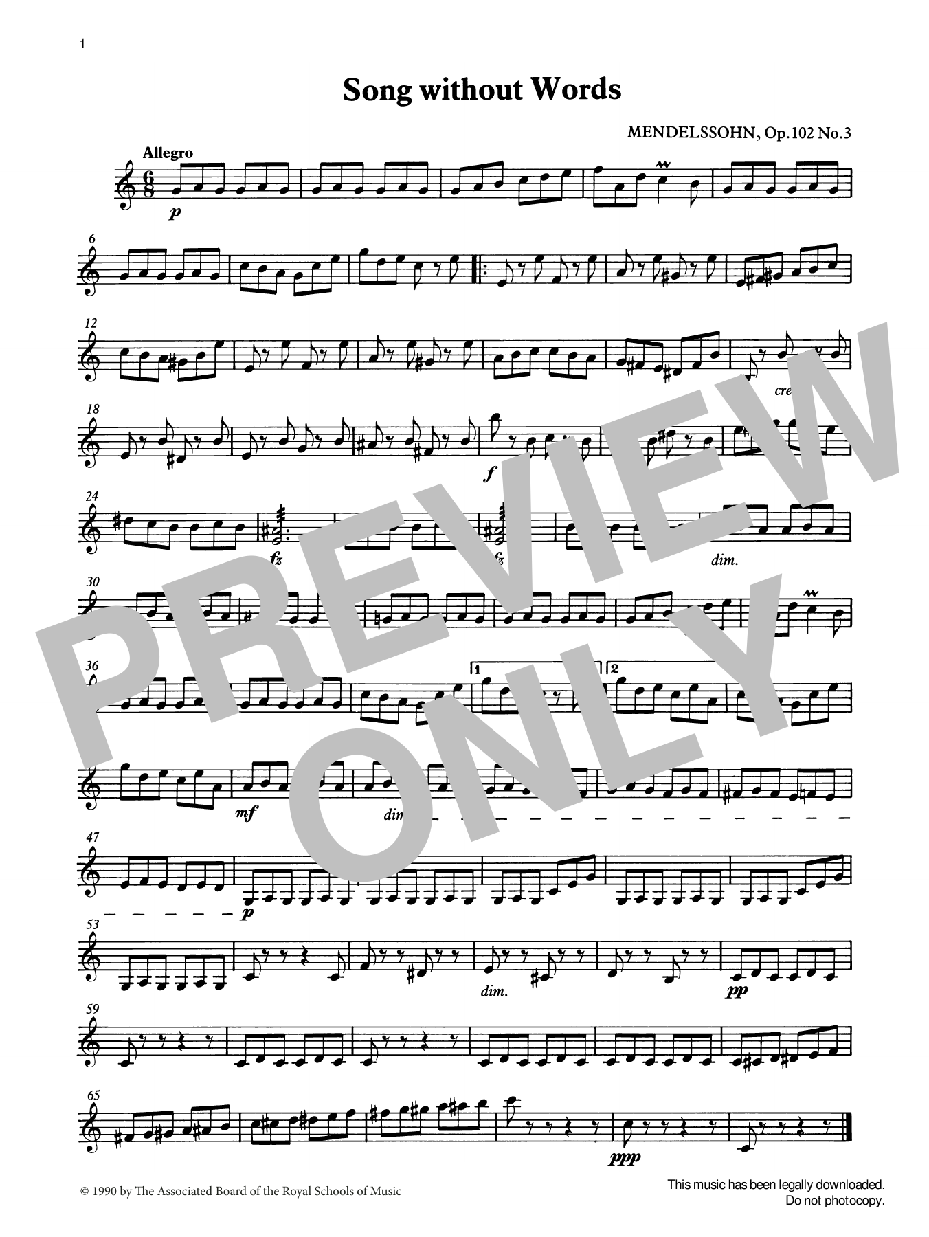 Felix Mendelssohn Song without Words from Graded Music for Tuned Percussion, Book III sheet music notes and chords arranged for Percussion Solo