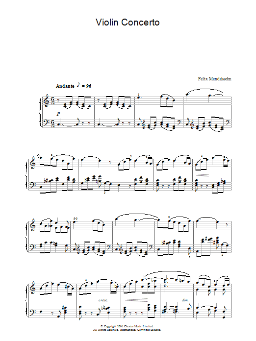 Felix Mendelssohn Violin Concerto sheet music notes and chords. Download Printable PDF.