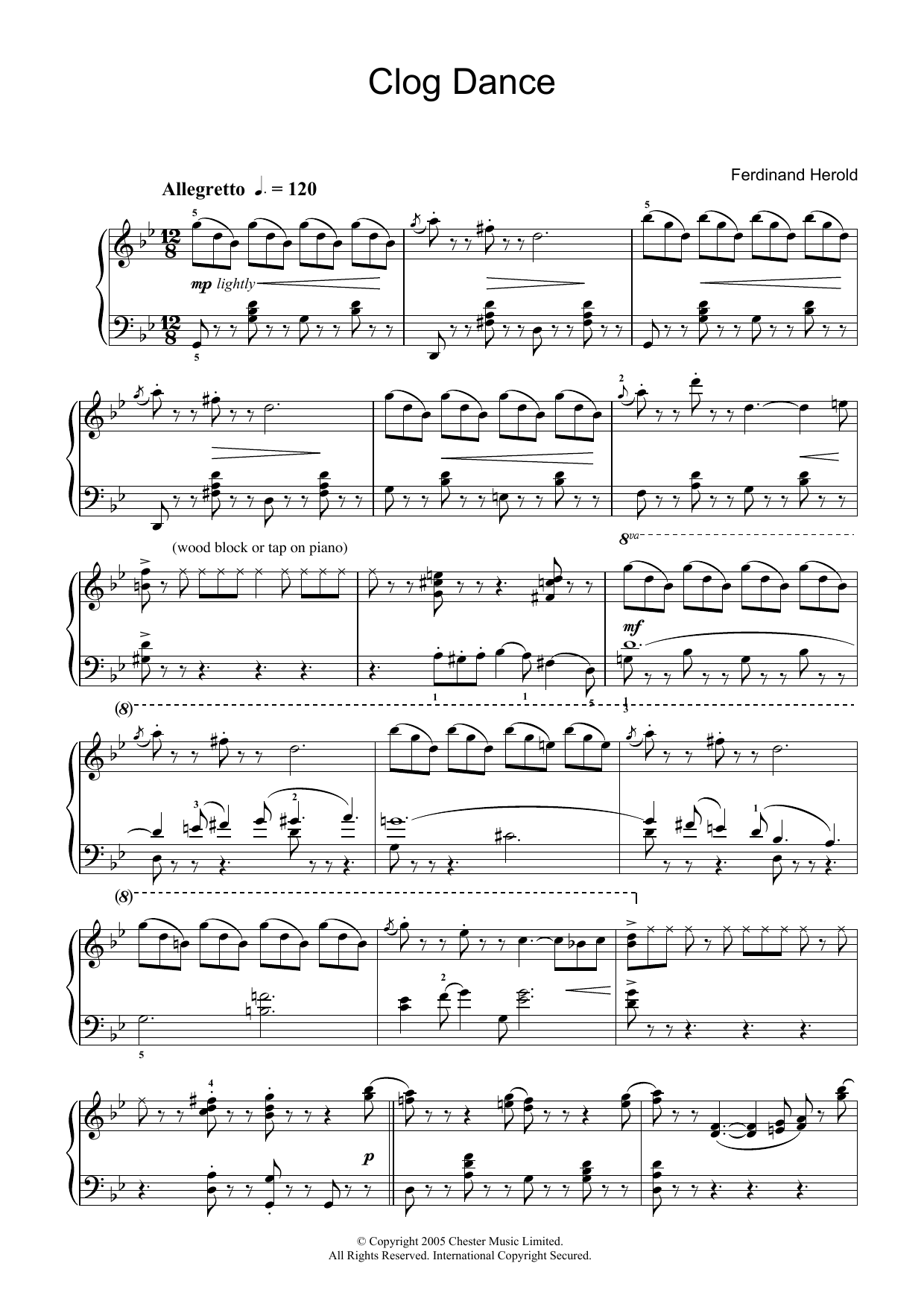 Ferdinand Herold Clog Dance from La Fille Mal Gardee sheet music notes and chords. Download Printable PDF.