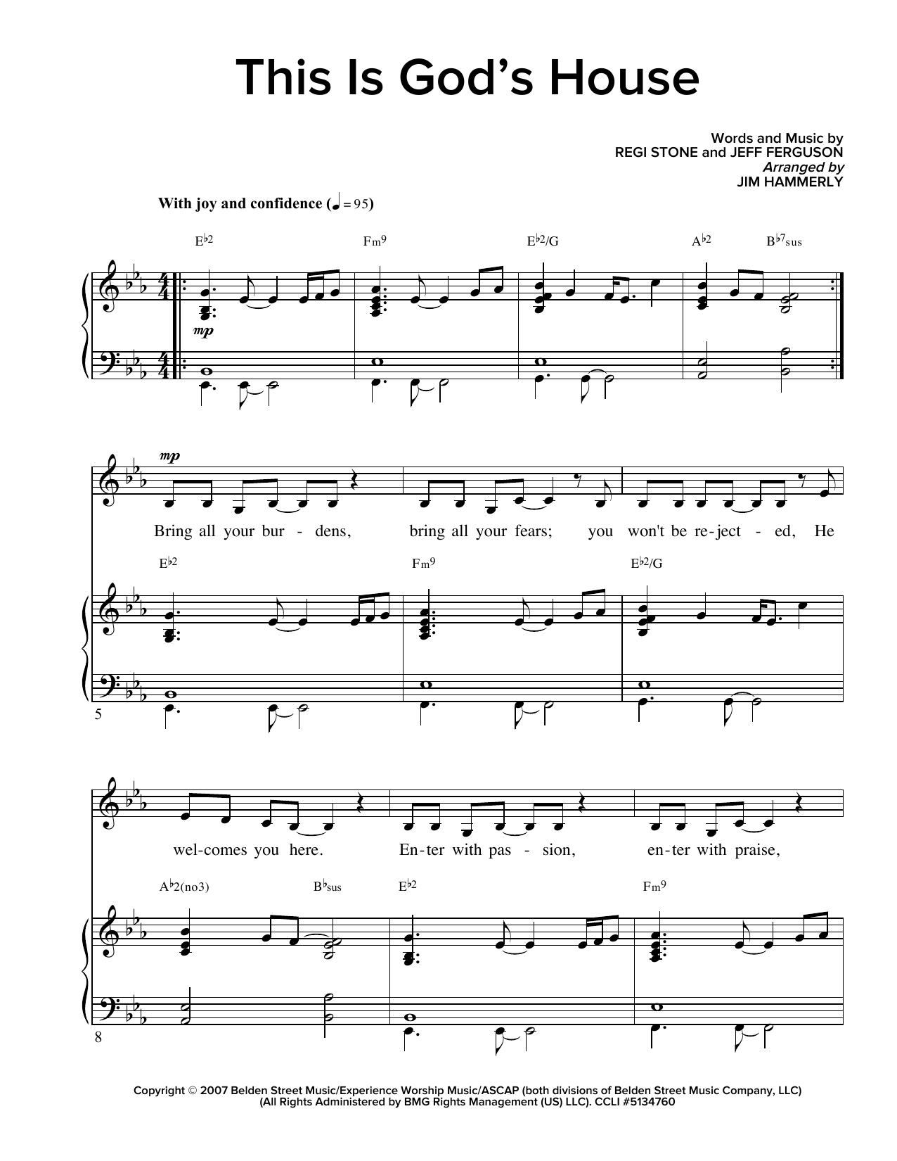 Ferguson This Is God's House sheet music notes and chords arranged for Piano & Vocal