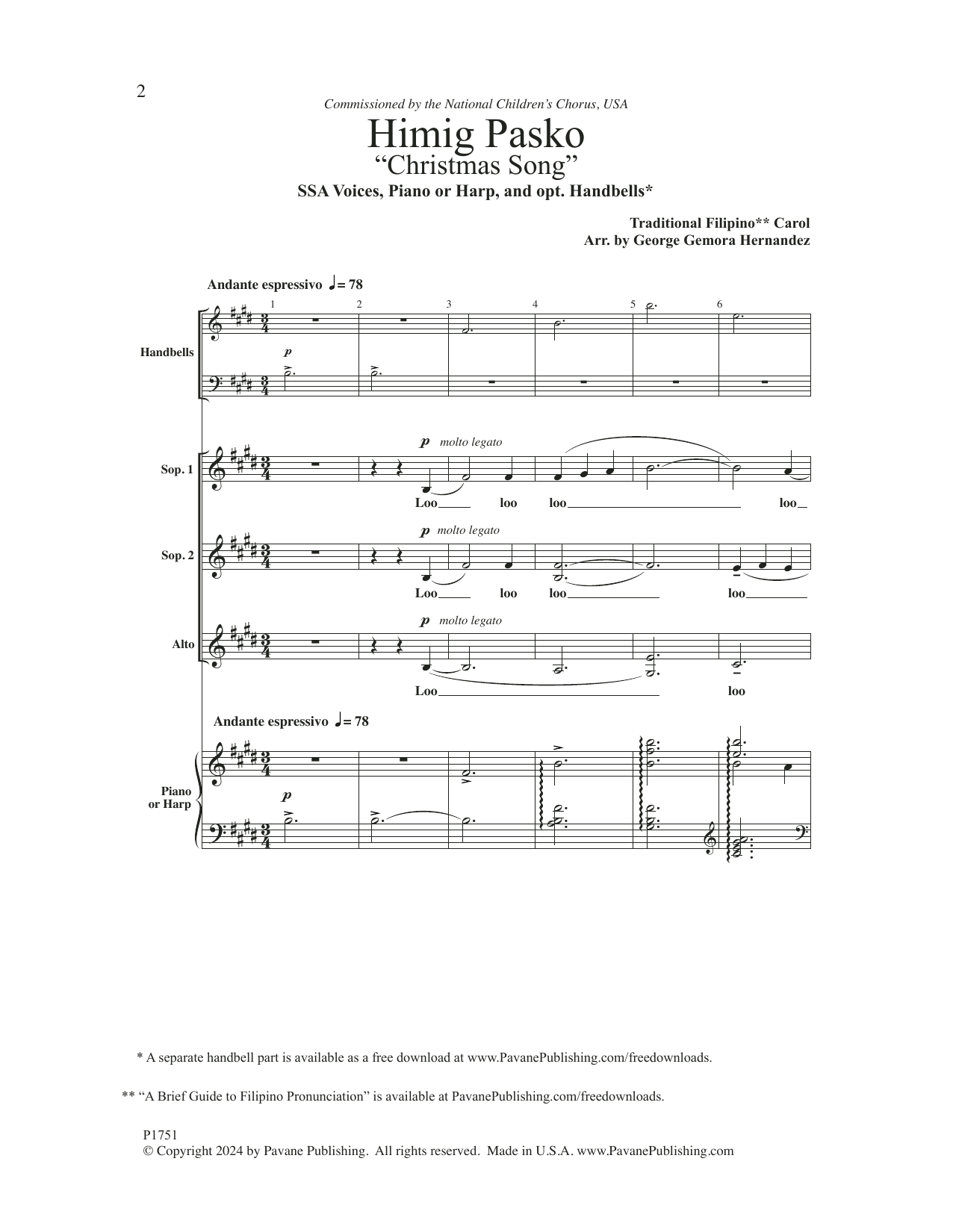Filipino Folksong Himig Pasko (arr. George G. Hernandez) sheet music notes and chords arranged for SSA Choir
