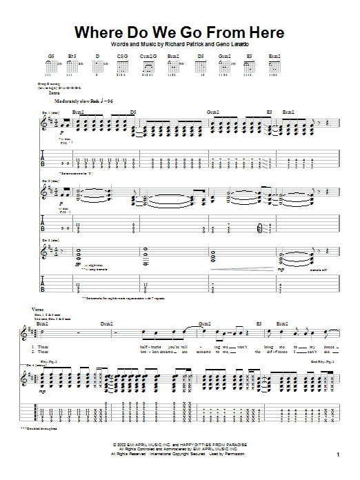 Filter Where Do We Go From Here sheet music notes and chords arranged for Guitar Tab