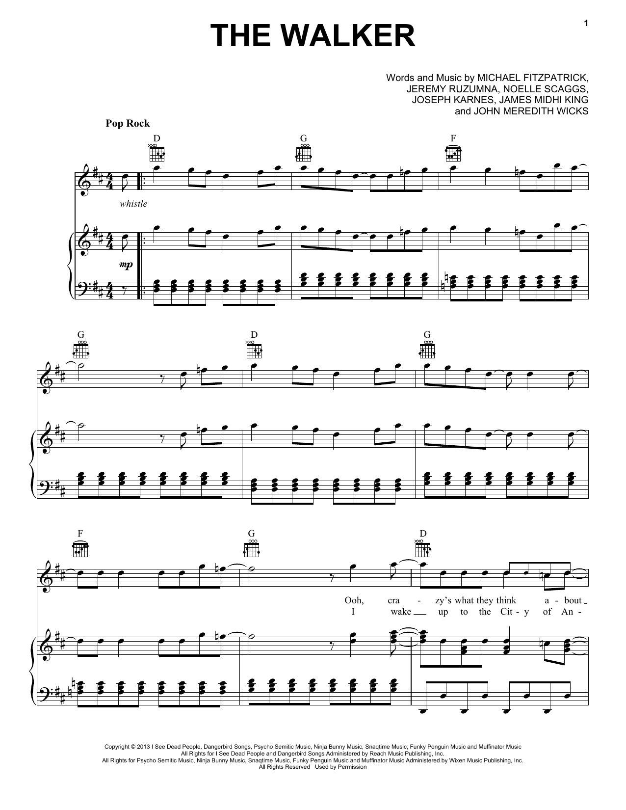 Fitz And The Tantrums The Walker sheet music notes and chords arranged for Drum Chart